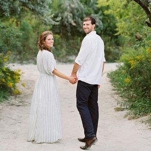 Free People grey striped maxi dress